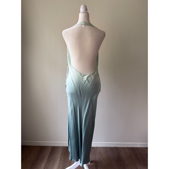 Young Fabulous & Broke Green Ombre Halter Maxi Dress M Cowl Neck Backless Sexy‎ - Picture 3 of 16